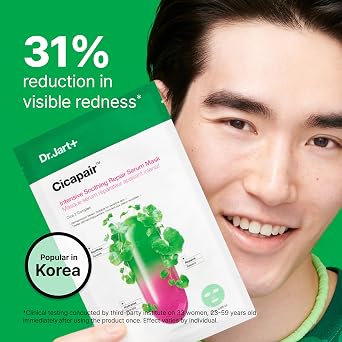 Dr.Jart+ Cicapair Sensitive Skin Serum Korean Face Mask for Redness with Centella Asiatica | Sheet Mask | Korean Skin Care