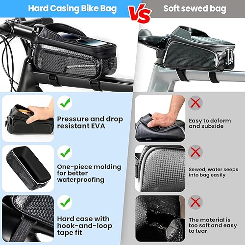 Miniatura 7 de Nuevo soporte para bolsa frontal para teléfono celular, diseño resistente que no se deforma, impermeable, bolsa de bicicleta, equipo de regalo de