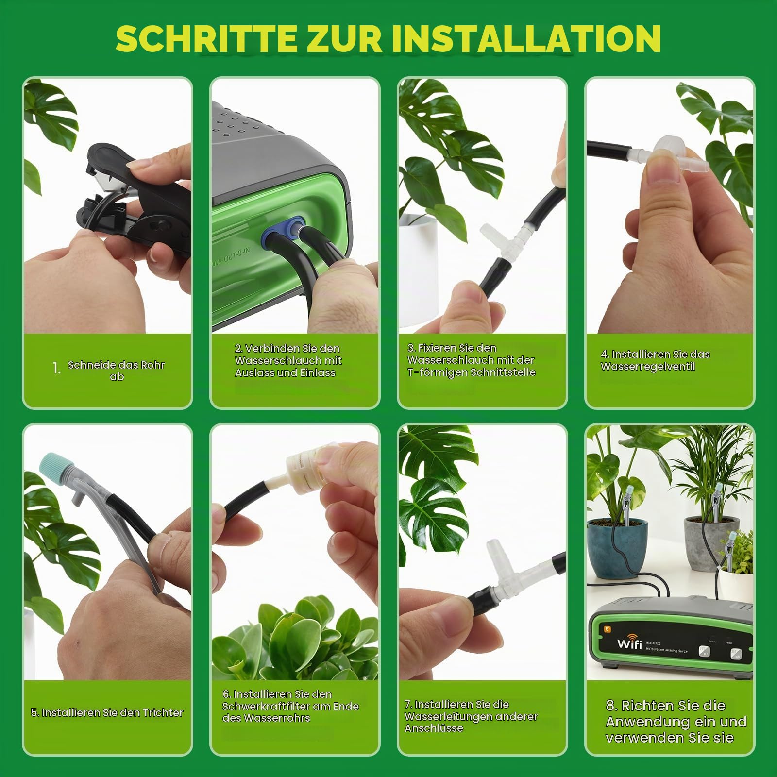 Wifi Bewässerungssystem,Mit Doppelte Pumpe,Unabhängige Kontrolle,App Control,Automatische Bewässerung Für 20 Topfpflanzen,Automatische Bewässerung Indoor Für Balkon,Kübelpflanzen