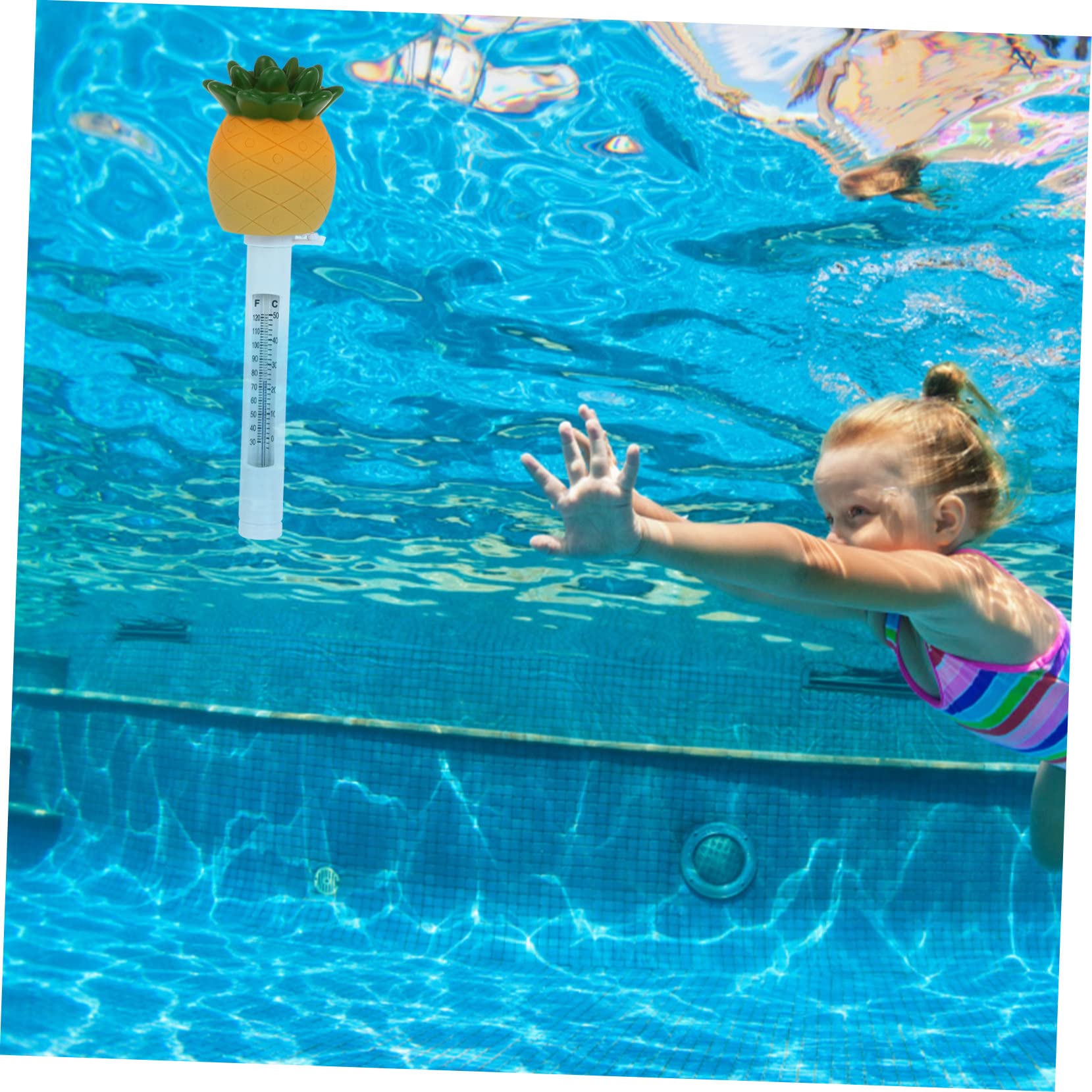 2 Pièces Thermomètre Flottant de Ananas Mesure Précise de Température pour Étang Aquarium Thermomètre Étanche