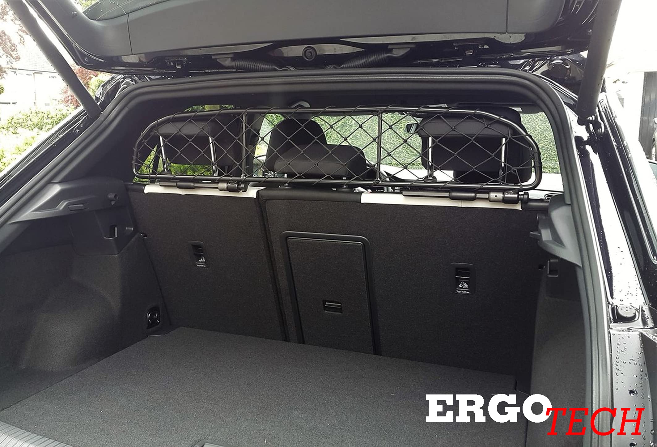 ERGOTECH Divisorio Griglia Rete Divisoria Compatibile con Volkswagen T-ROC, RDA65-HXXS8, per Trasporto Cani e Bagagli