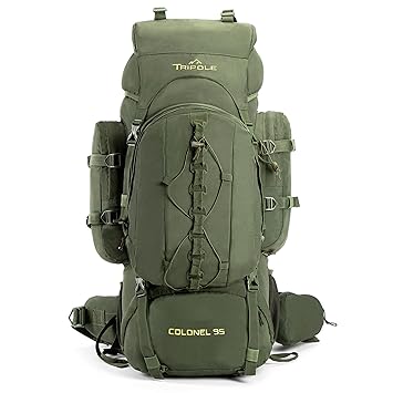 Tripole Colonel Metal Frame Rucksack with Detachable Bag & Rain Cover for Trekking & Travelling | Men & Women | 3 Year Warranty - image, photos