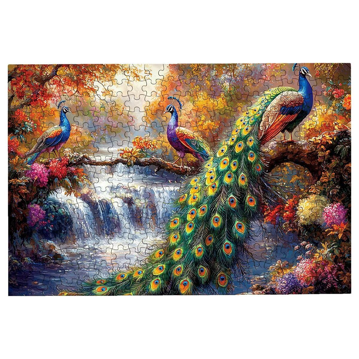 Puzzle 4000 sztuk dla dorosłych paw, puzzle spadające, puzzle 4000 sztuk dla dorosłych, drewniane puzzle z pudełkiem na prezent rozmiar 141 x 87 cm, wyzwanie puzzle dla całej rodziny, prezent kobiety