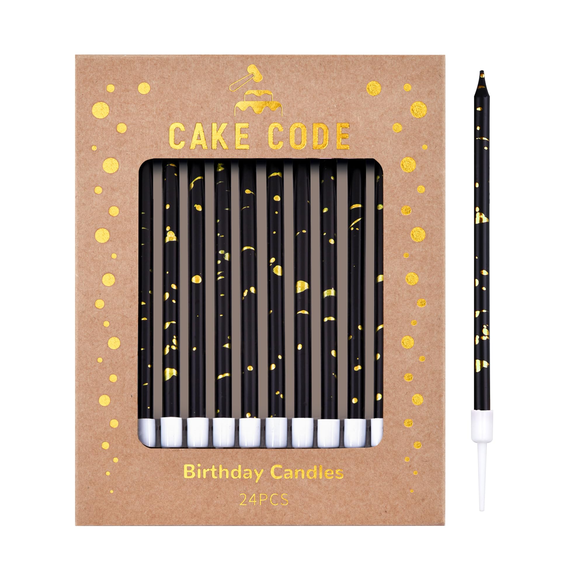CAKE CODE 24-Count Long Thin Birthday Candles, Cake Candles, Birthday Parties, Wedding Decorations, Party Candles