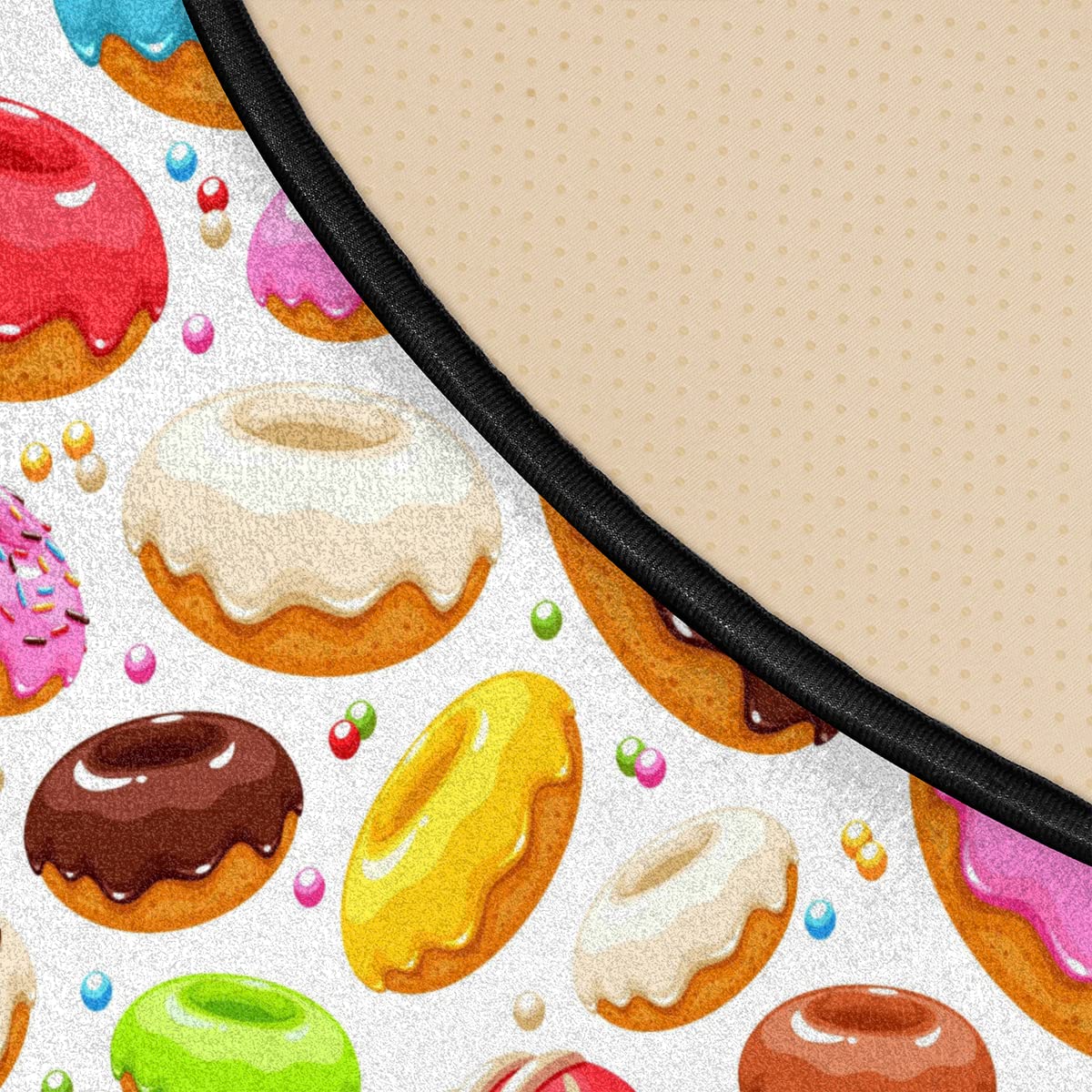 TropicalLife Kolorowe pączki dywanik do salonu dywan 100 x 120 cm urocze pączki dywaniki do domu sypialni kuchni duża okrągła antypoślizgowa mata podłogowa dywanik