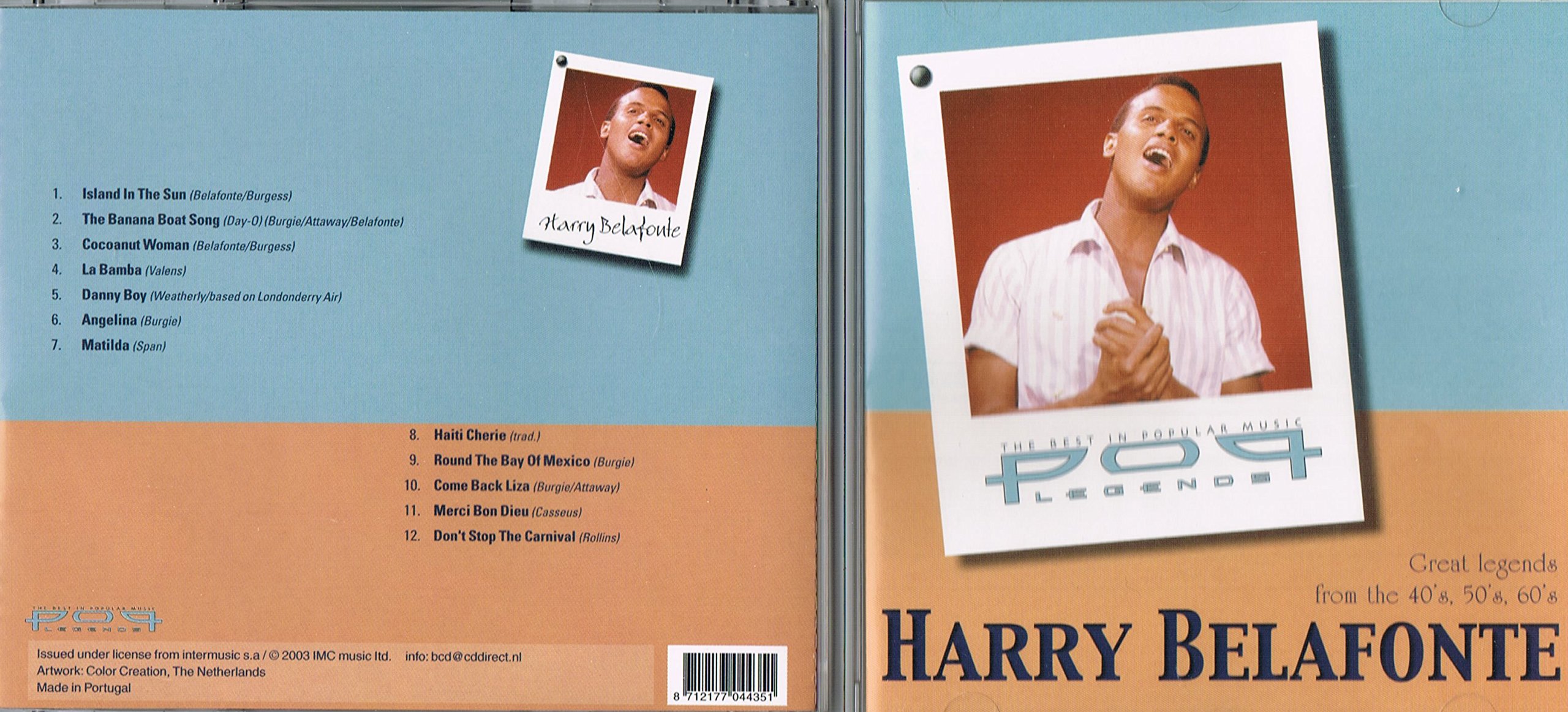 Pop Legends [Audio CD] Belafonte, Harry