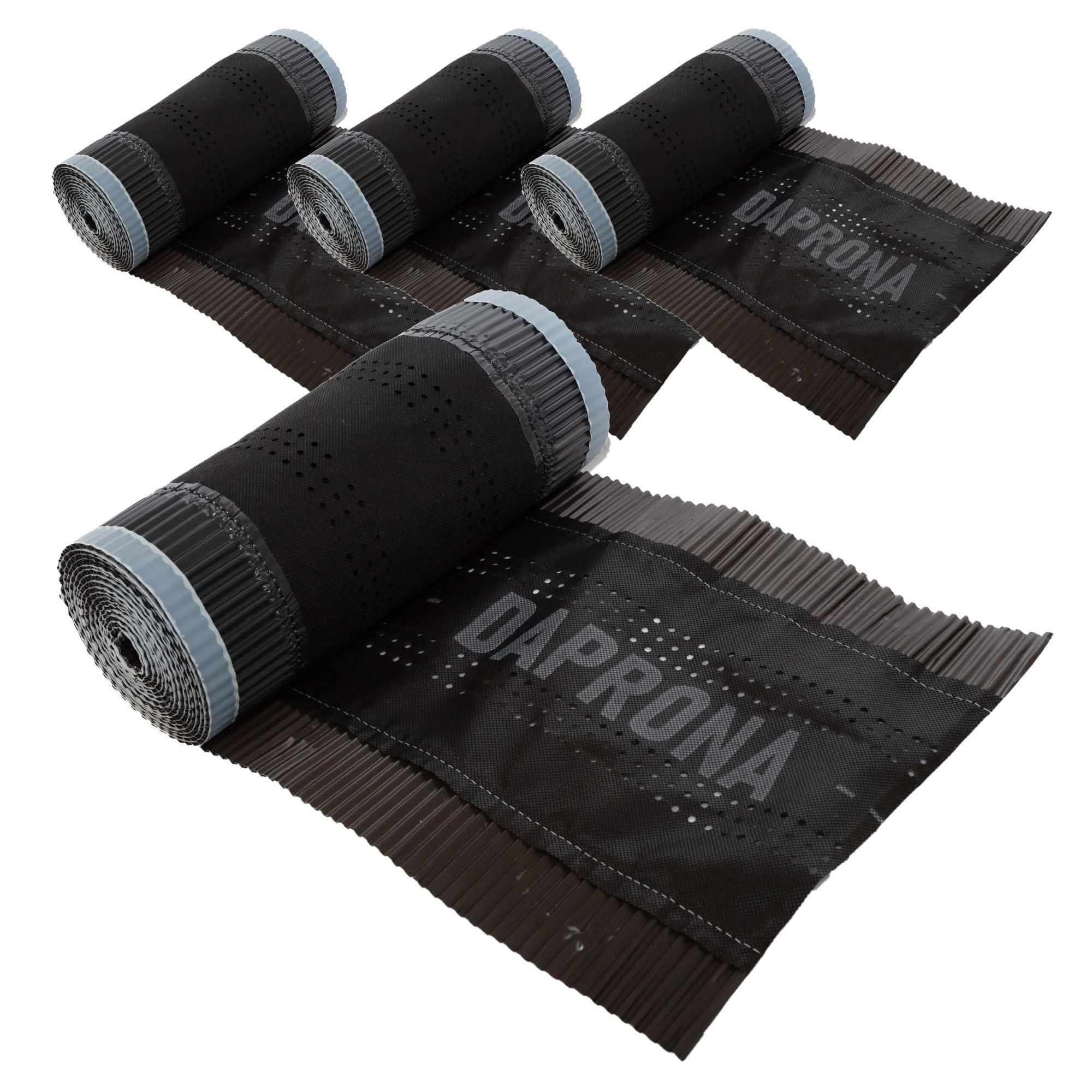4X DAPRONA Dry Ridge Aluminium Super Vent 5m x 390mm Brown RAL 8017 Butyl Adhesive