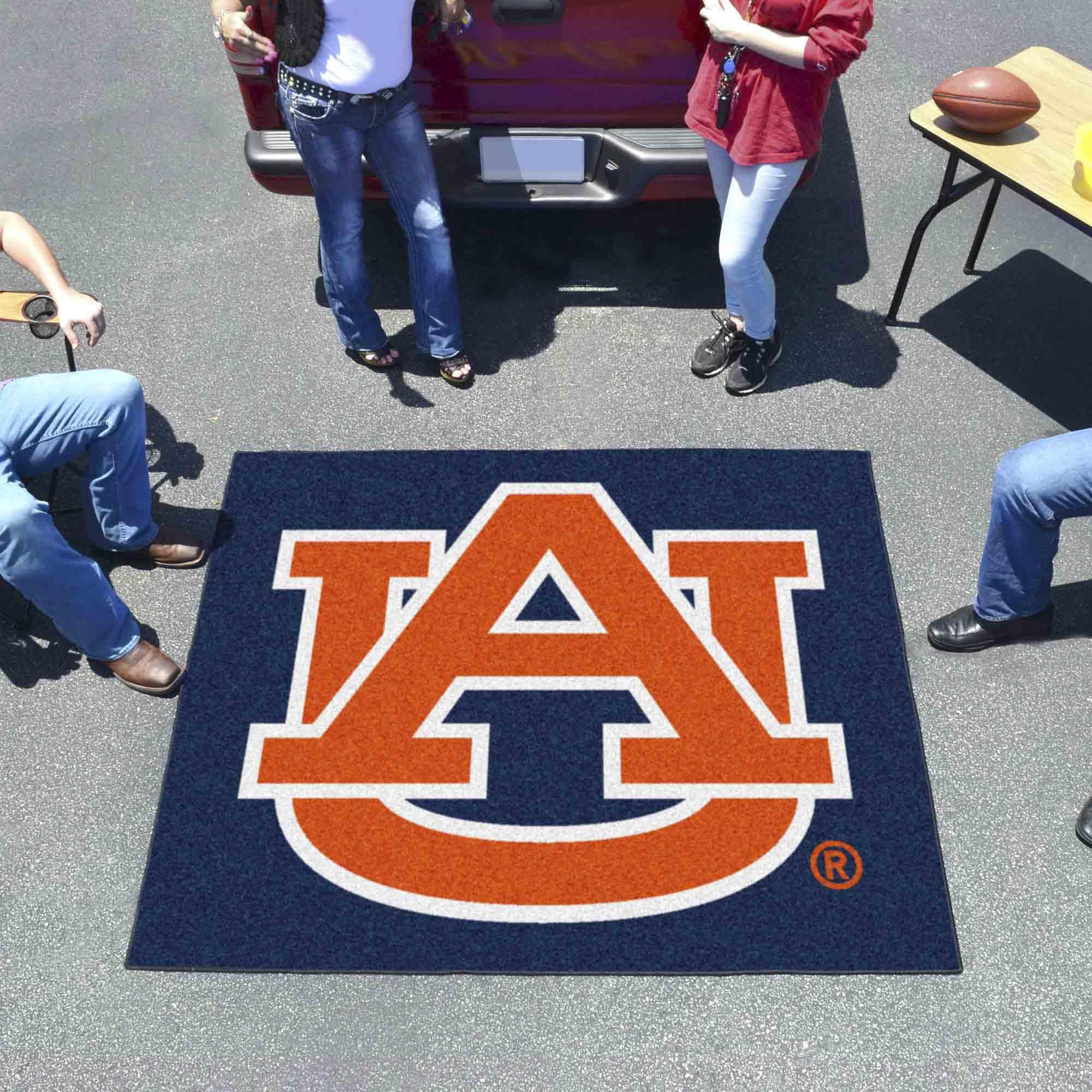 FANMATS 1354 Auburn Tigers Tailgater Rug - 5ft. x 6ft. Sports Fan Area Rug, Home Decor Rug and Tailgating Mat - AU Primary Logo