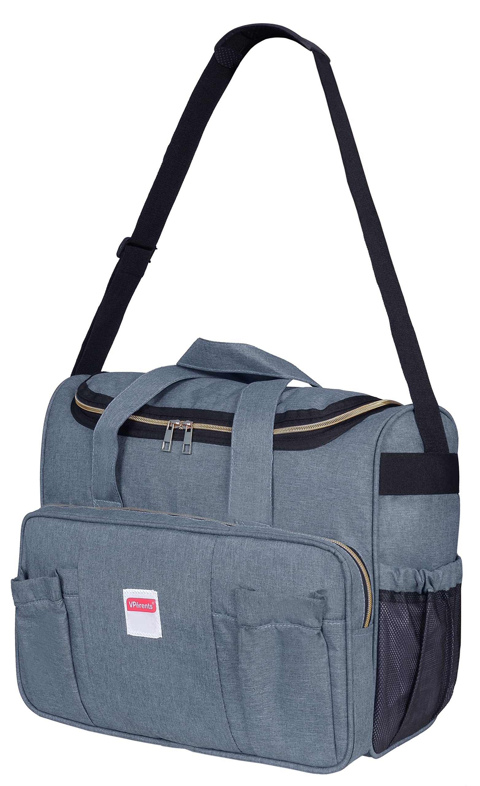 VParents Multipurpose Diaper Bag|Mother's Maternity Bag | Travel Purpose Sidebag for Mothers| Multifuntion large storage Tote bag with 11 Pockets | Stylish (GREY) 110725-image-38