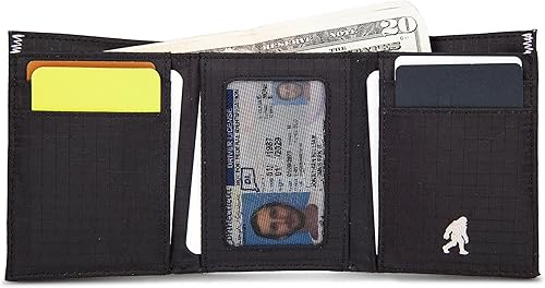 Miniatura 4 de Eddie Bauer Men's Fabric Trifold Wallet Money Clip RFID Protection ID Window Genuine Leather EDC
