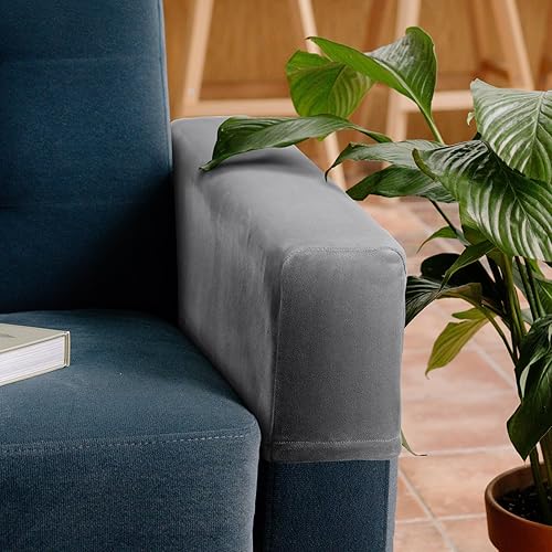 Miniatura 6 de VICASKY Juego de 2 fundas para sofá y sillas, protectores de sillón, funda de escritorio con fundas para sofá y muebles