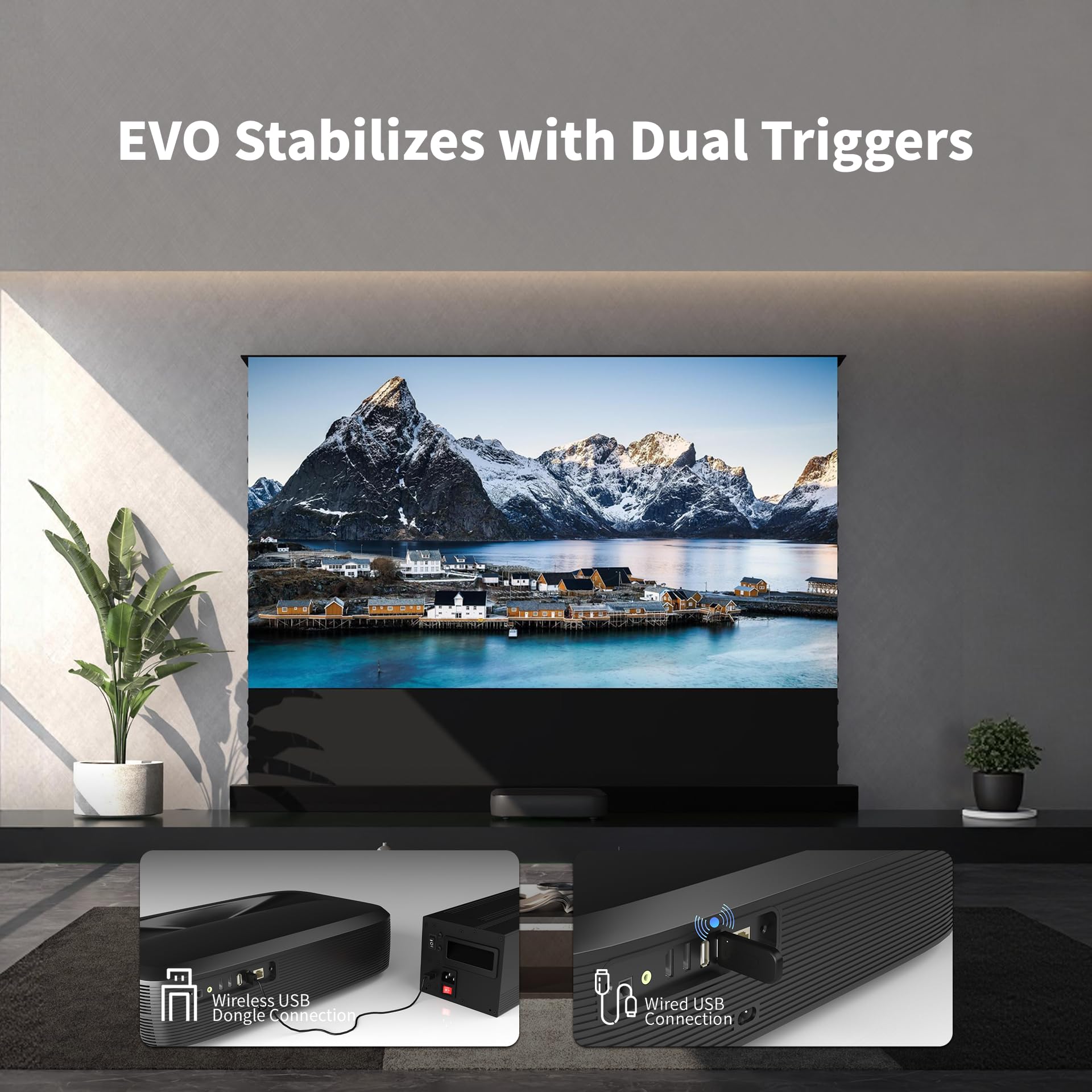 LeApex EVO Schermo Proiettore Motorizzato da Pavimento 100 Pollici, ALR CLR 95% Reiezione Luce Ambientale, Visibile anche di Giorno, per Proiettore UST, 4K/8K UHD, Home Cinema
