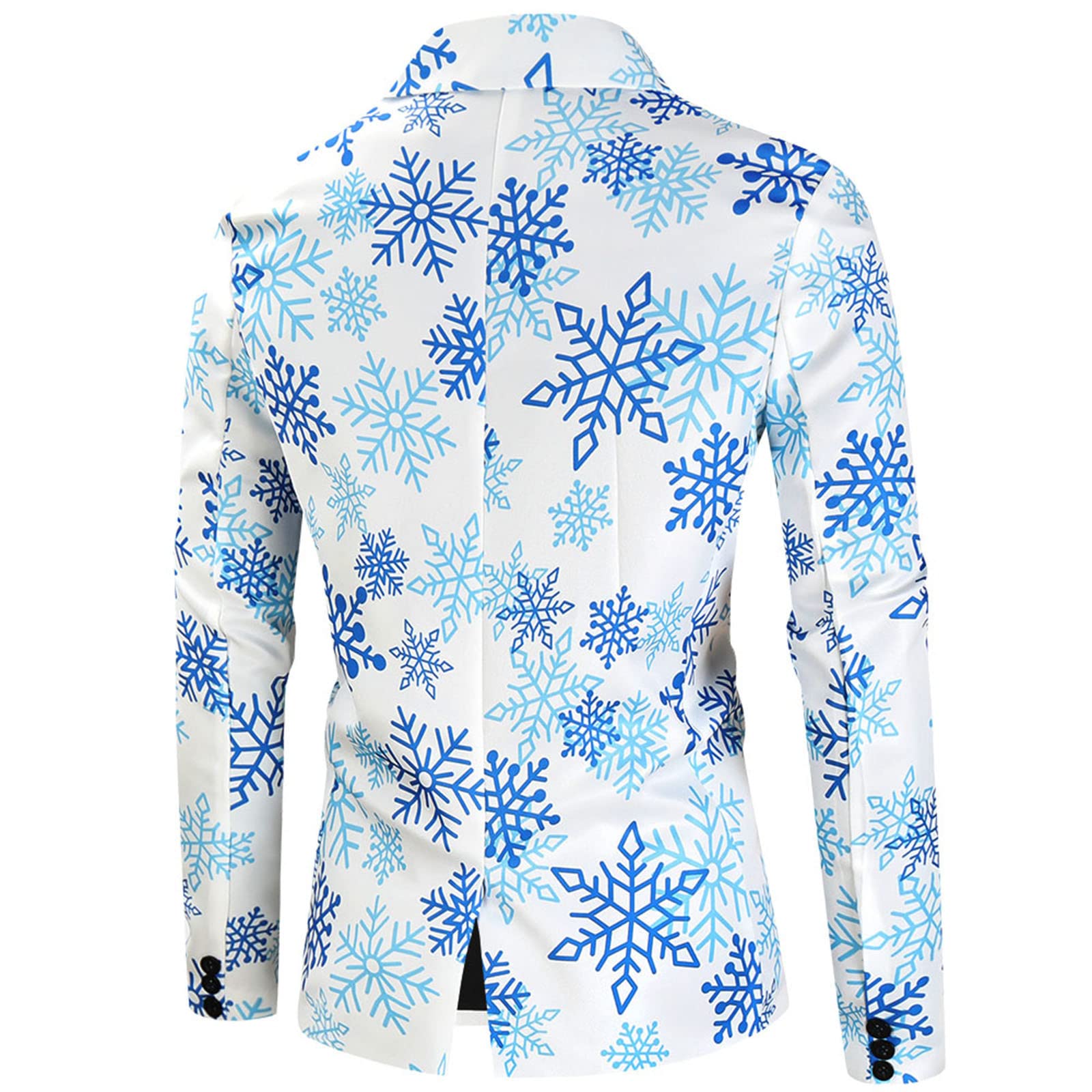 Anzug Herren 2 Teilig Regular Fit Weihnachtsanzug Party Anzug Mode Weihnachtsanzug Bedruckter Anzug Freizeitanzug Party Suits Weihnachtsdruck Anzugjacke + Anzughose für Festlich Party
