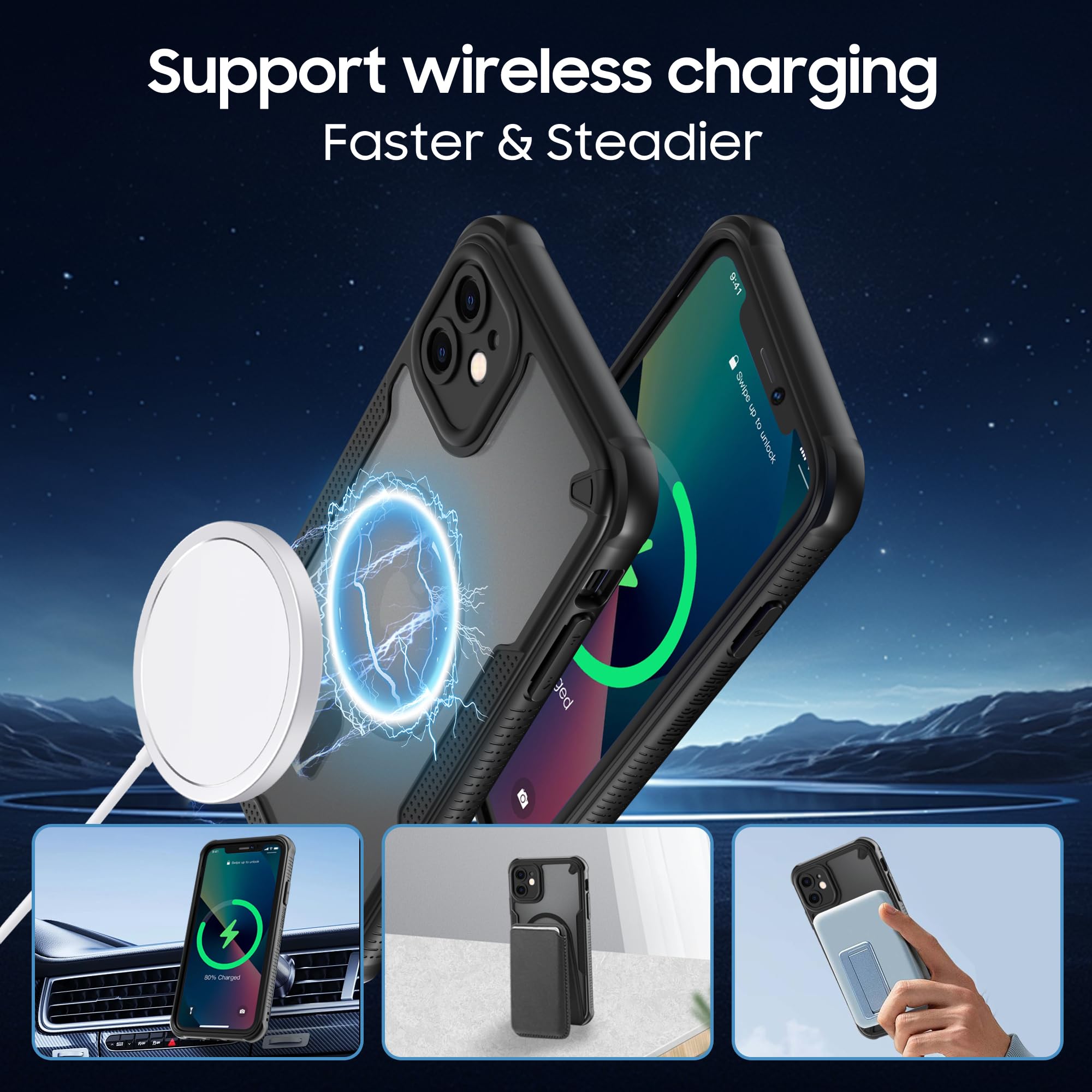 Funda Con Cuerda Para IPhone 11 (6.1 Pulgadas) - Correa Ajustable De Silicona Suave, Color Verde Oscuro - Ideal Para Llevar Colgado