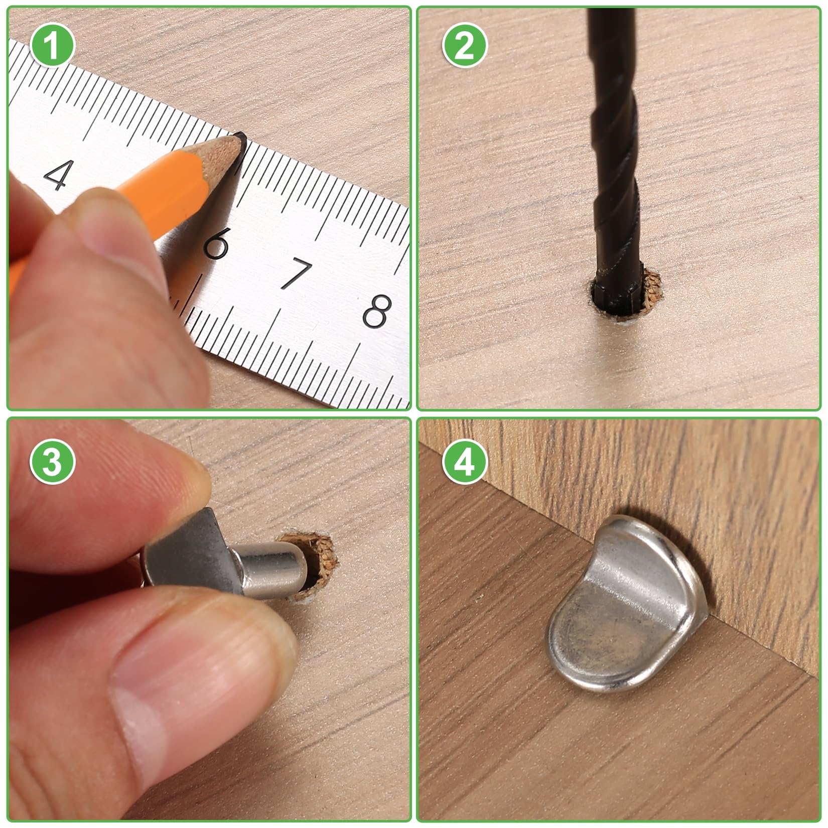 Teaaha 50 Reggimensola Metallici: Perni A Cucchiaio Da 5mm Per Ripiani Regolabili. Accessori Mobili E Librerie.