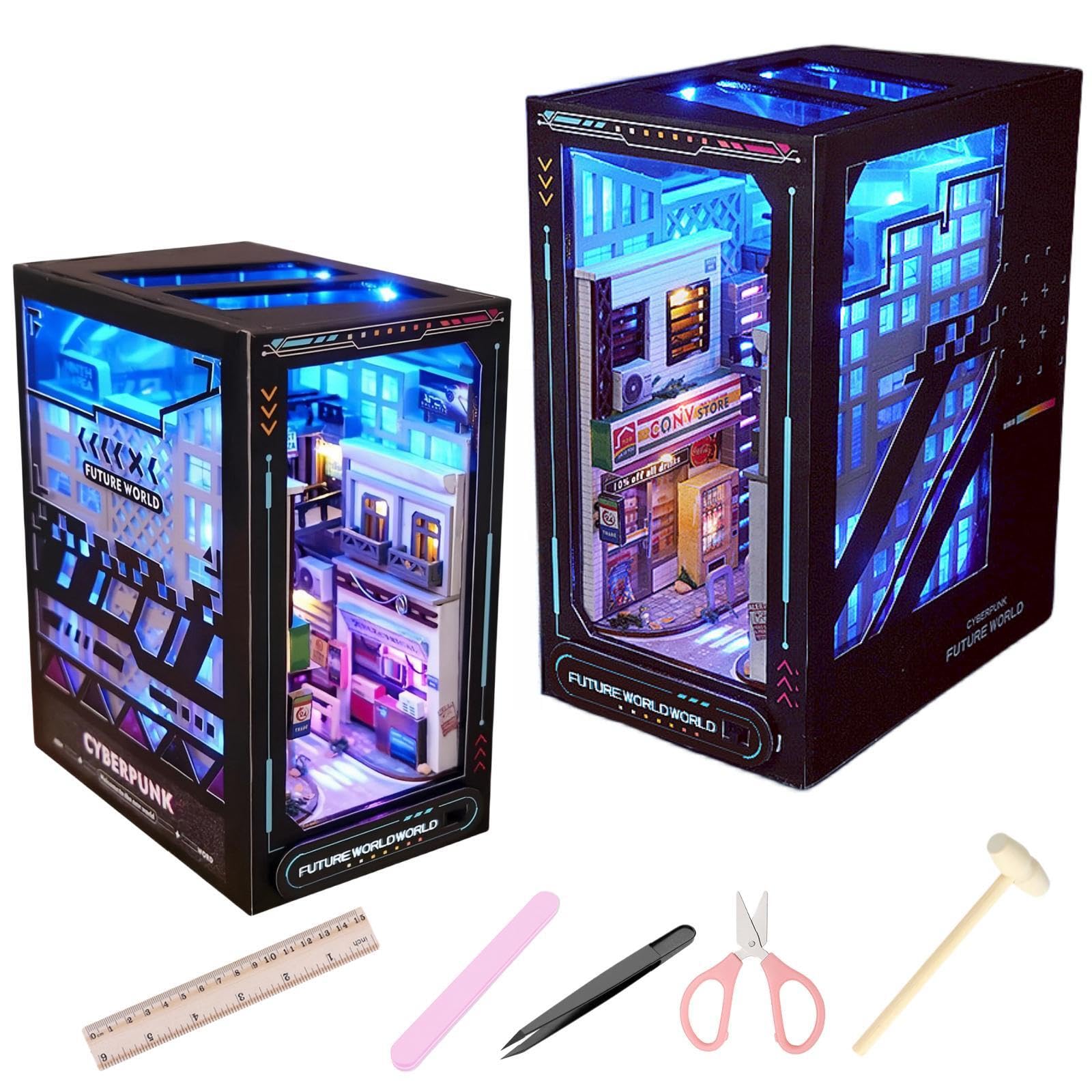 Amazon | 精巧なDIY組み立て用ブックスタンド：世界の町とファンタジー