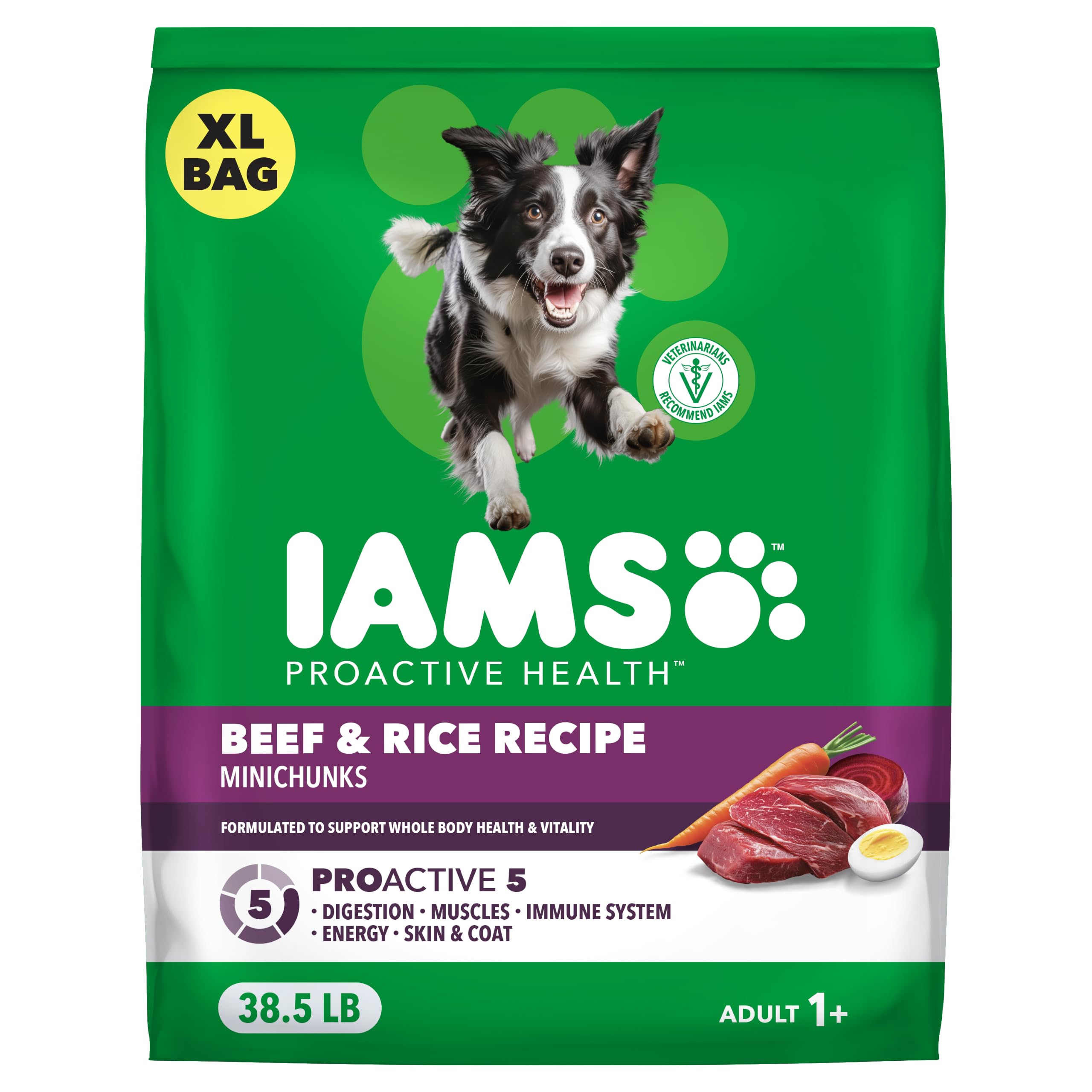 IAMS Proactive Health Adult Minichunks Dry Dog Food Beef and Rice