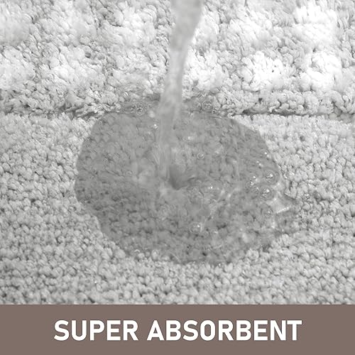 Miniatura 3 de Alfombras de baño grises de 18 x 24 pulgadas, antideslizantes, lavables, tapetes de baño de microfibra súper suave, alfombras de baño absorbentes