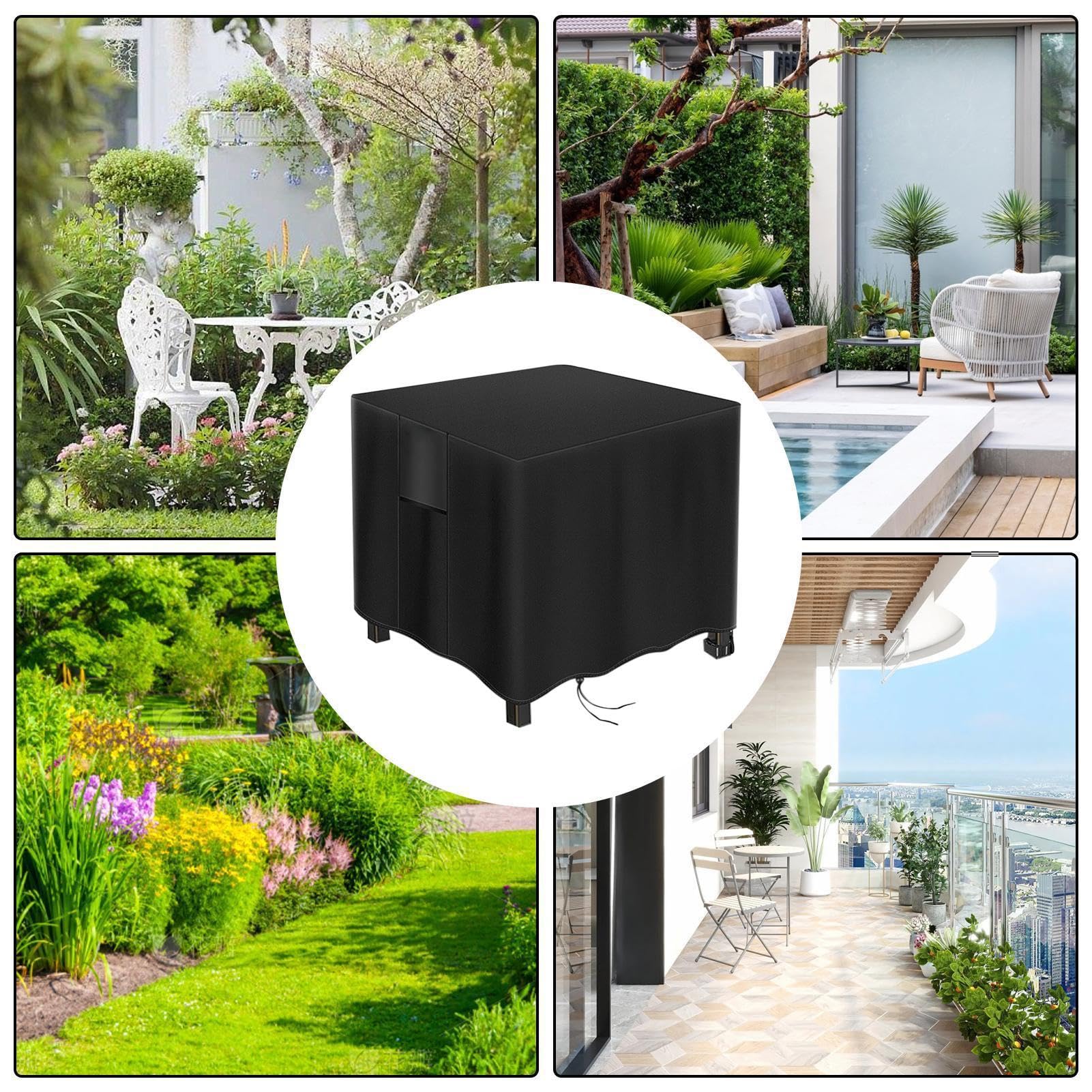 Copertura Impermeabile Per Braciere Tondo - Telo Protettivo 72x40cm, Oxford 600D, Resistente A UV E Pioggia - Foto 11