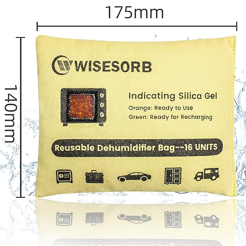 Miniatura 2 de Paquete de 2 bolsas deshumidificadoras de gel de sílice reutilizables de 17.64 oz, absorbentes de humedad que indican el color para automóvil,