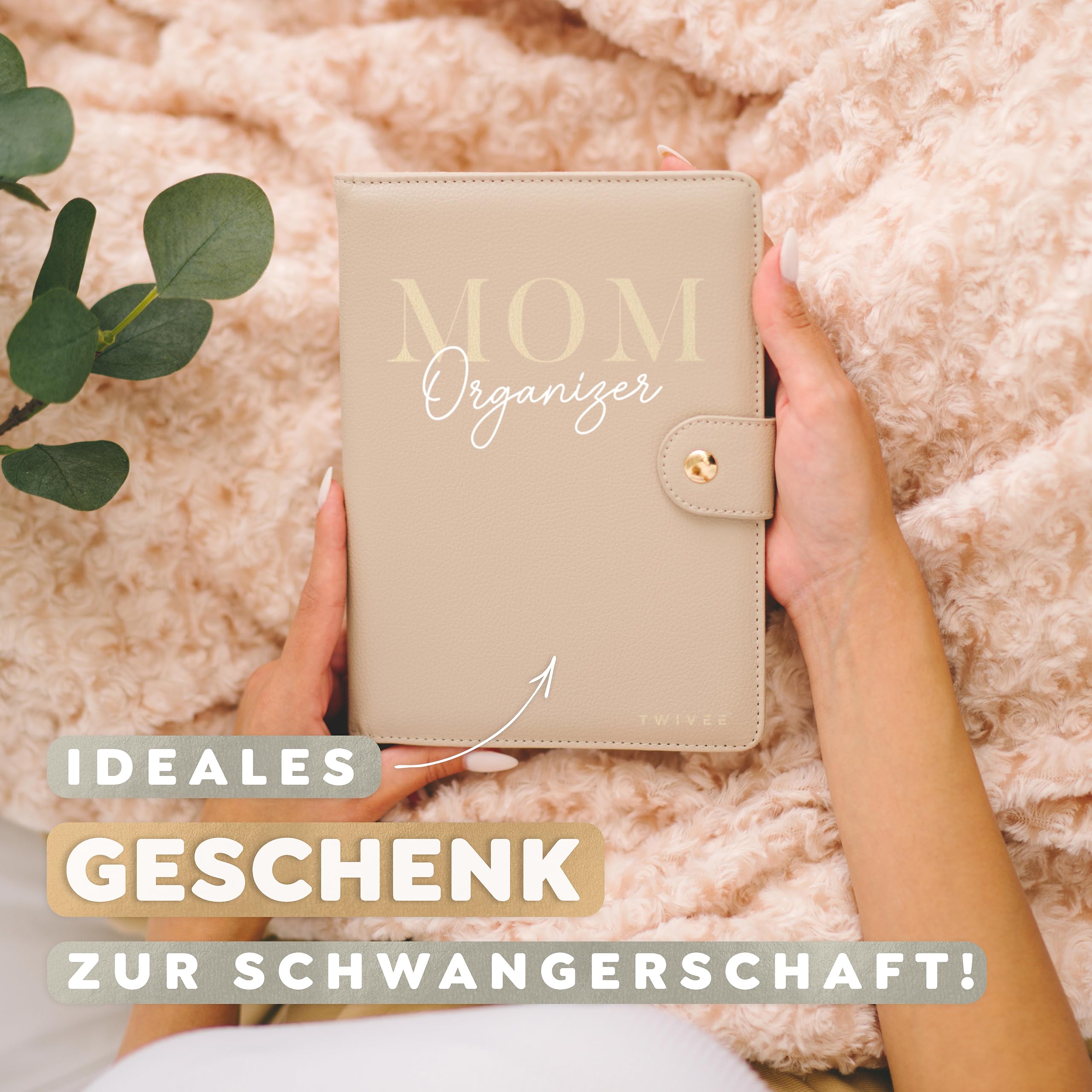 TWIVEE - Mutterpasshülle - Organizer mit Magnetverschluss - Mutter-Kind-Pass - Deutscher Mutterpass - Inkl. Notizblock und 8 Fächern