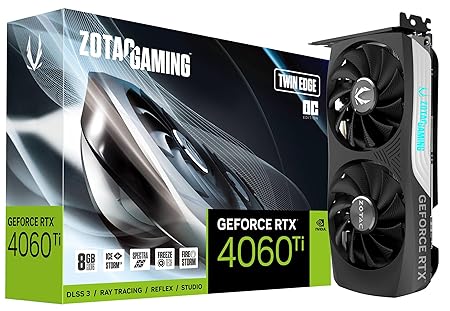 ZOTAC Gaming GEFORCE RTX 4060 Ti Twin Edge OC 8GB GDDR6, 128bit, PCI Express 4.0 x8 & 5 Years Warranty (3 Years Warranty + 2 Years Extended Warranty)