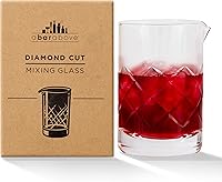 A Bar Above 18oz Diamond Cut Crystal Cocktail Mixing Glass - Lead-Free Annealed, Weighted Base for Stable Stirring, Pro Bartender Design