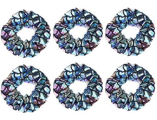 6 coleteros metálicos con holograma de sirena bronceadora para el cabello, bobbles elásticos de dos tonos, soportes para cola de caballo para el disponible en Yaxa Colombia