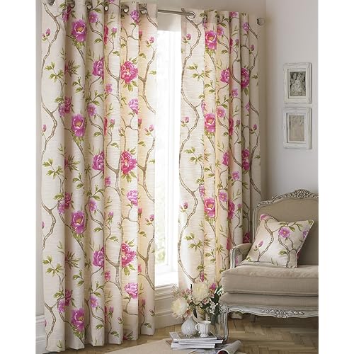 Pink Floral Curtains Amazon Co Uk
