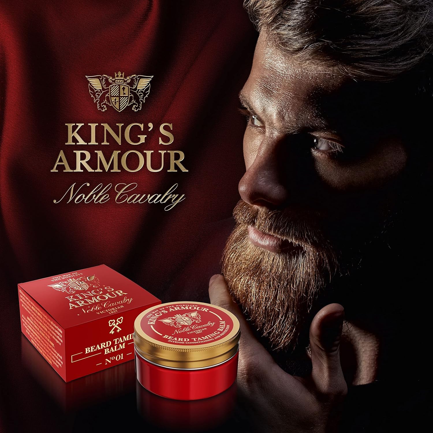 King's Armour Luxury Beard Care Balm 50 ml - Balsamo Premium Beard Tamer - Cura e Protezione Intensive