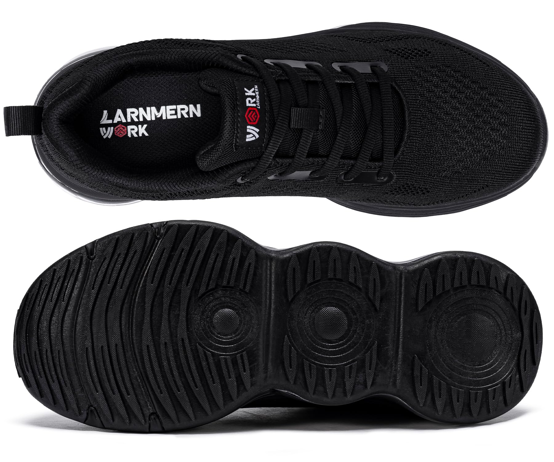 LARNMERN Zapatillas de seguridad antideslizantes con puntera de acero para hombre, ligeras, cómodas, transpirables, para correr