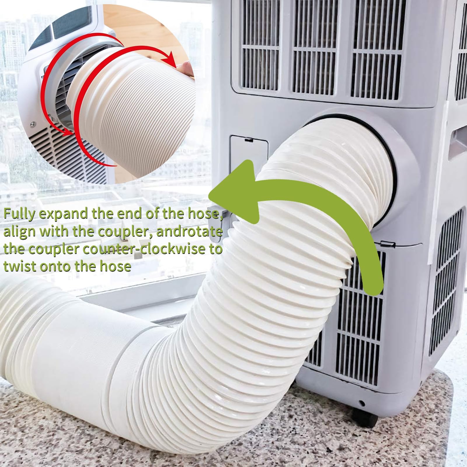 Tubo Condizionatore Portatile, Tubo per Condizionatore Portatile L2 m Ø 150 mm, Tubos Climatizzatore Portatile Universale, Tubos Flessibile per Climatizzazione d'Aria, Asciugatrici, Cappa Aspirante