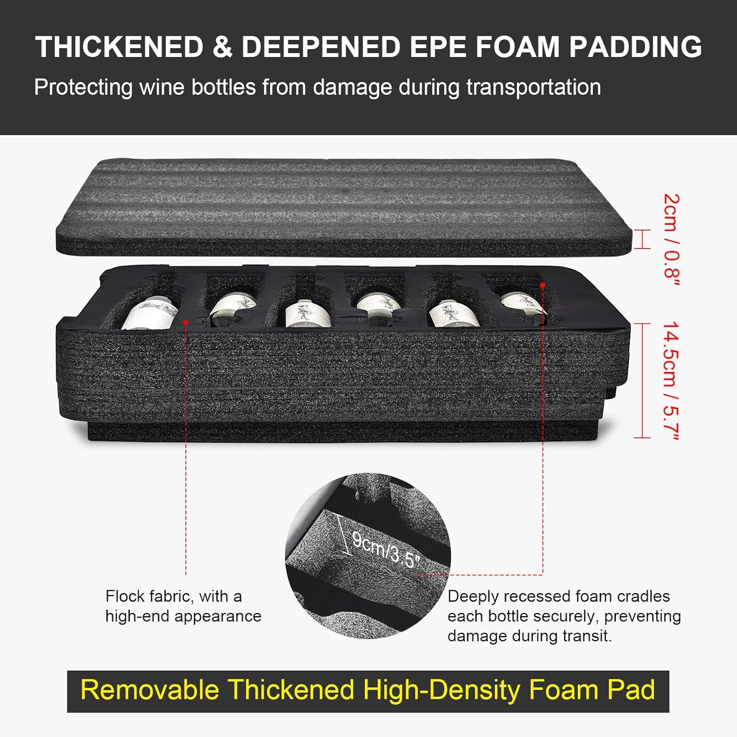 Wine Travel Suitcase for Airplanes 12 Bottle – TSA-Approved Airline Travel Luggage & Wine Travel Case with Durable Hard Shell, Shockproof Foam & Waterproof Design for Secure Travel and Shipping