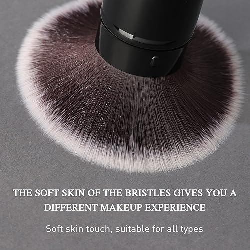 Miniatura 7 de Brochas de maquillaje retráctiles Kabuki, juego de 2 brochas de maquillaje para base de maquillaje, pinceles portátiles para polvo con parte