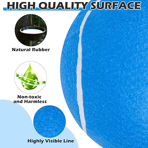 Miniatura 3 de EXPAWLORER Pelotas de tenis gigantes para perros, 2 pelotas de juguete para perros grandes de 9.5 pulgadas, cumpleaños de perro, pelota de tenis