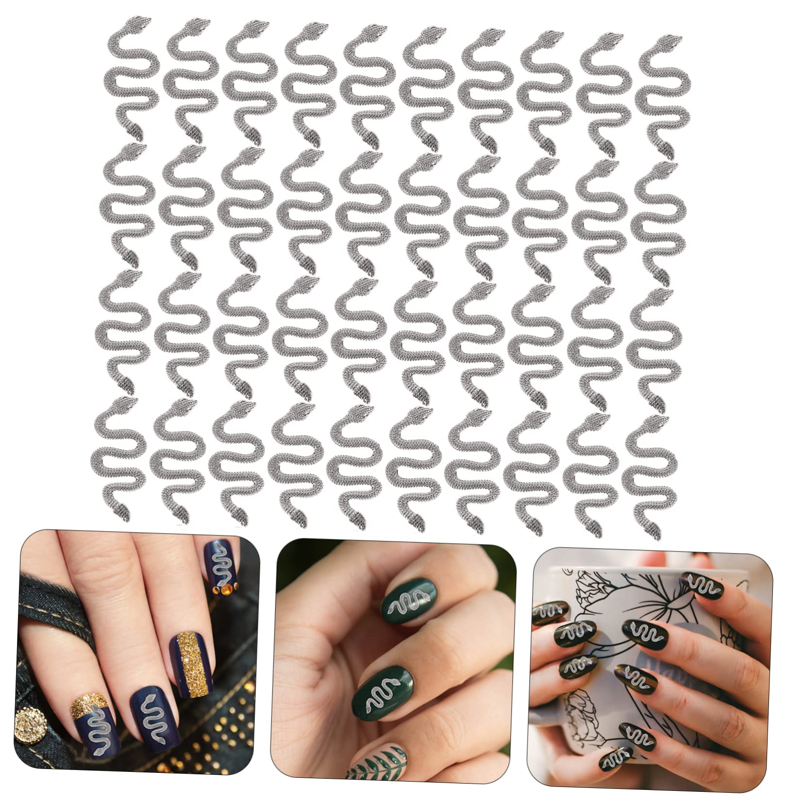 Healvian 250pièces Charms Forme De Serpent Pour Nail Art Décoration Rétro Pour Accessoires Brillants Et Élégants