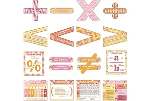 QOUBAI Groovy Hippie Math Posters