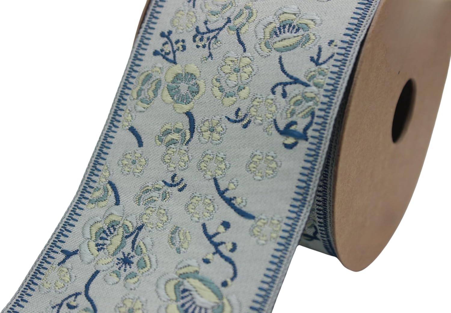 3.8 Yard Spool 2.67 inches Green Floral Embroidered Curtain Trim Jacquard Ribbon for Your Drapes Curtains Drapery Banding Trim Tape V2 215 image 5