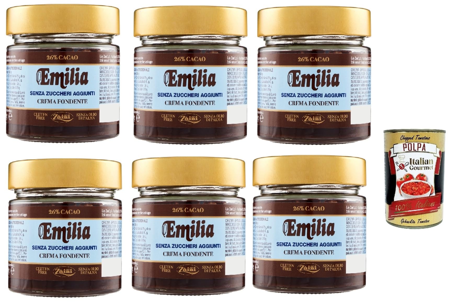 Italian Gourmet Emilia crema fondente, Aufstrich ohne Zucker 6 x 200g