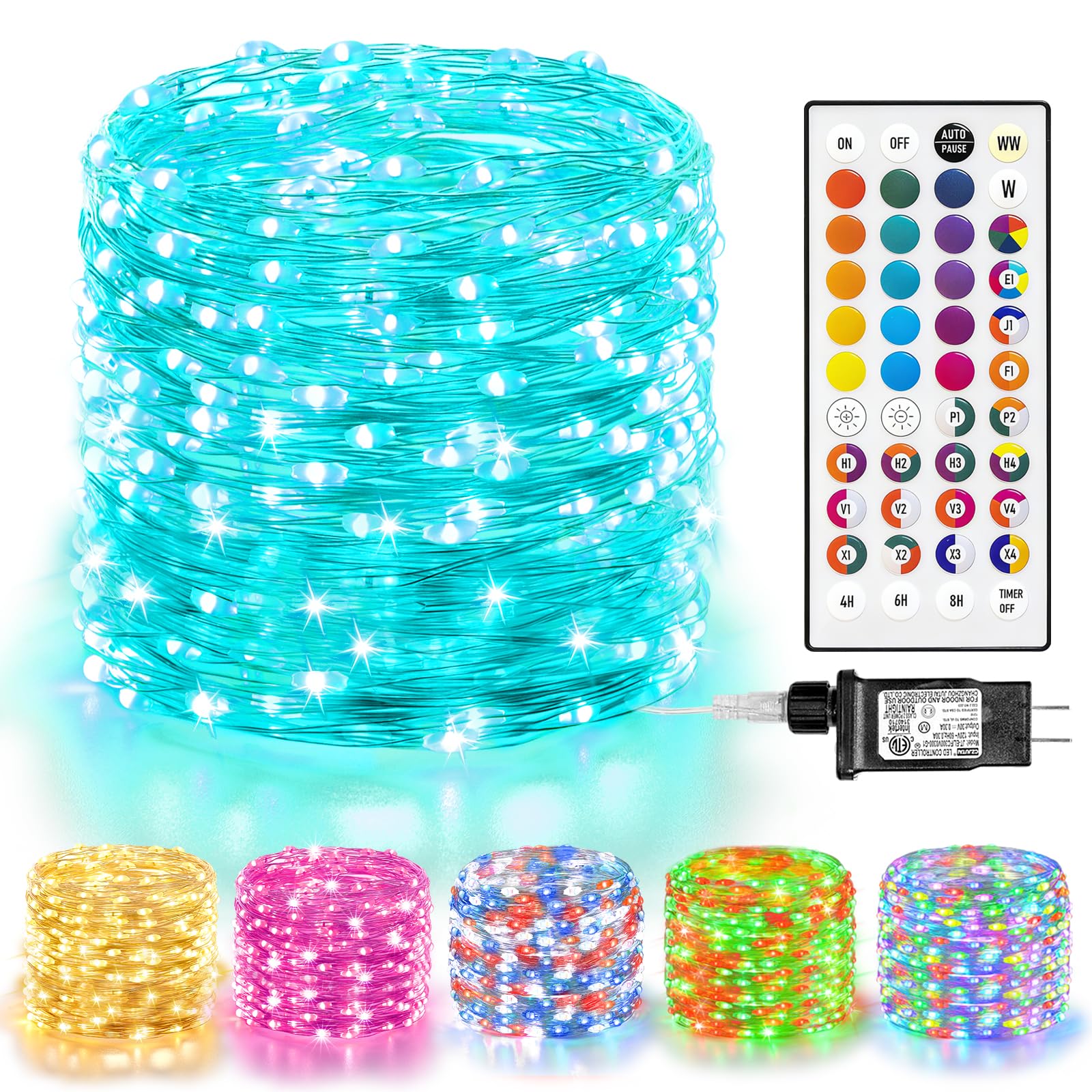 LitHome Color Changing Fairy Lights 66ft 200 LED