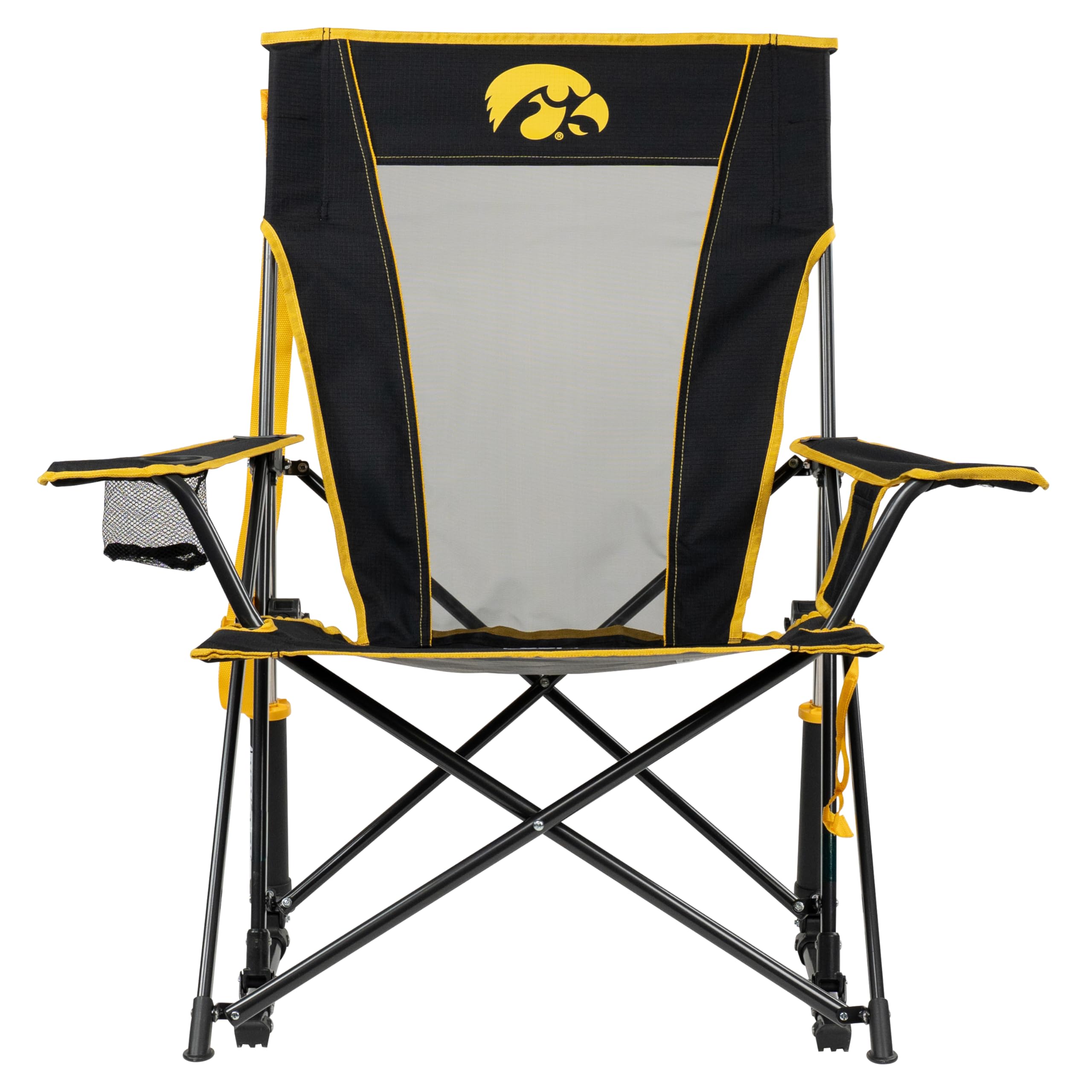 GCI Outdoor Comfort Pro Rocker Camping Chair | Portable Folding Rocking Chair with Durable Armrests & Drink Holder | Official Collegiate Licensed