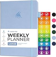 Vista 33 de Clever Fox Planner – Planificador semanal y mensual sin fecha para productividad, gestión del tiempo y objetivos – Diario organizador – A5 (Turquesa)