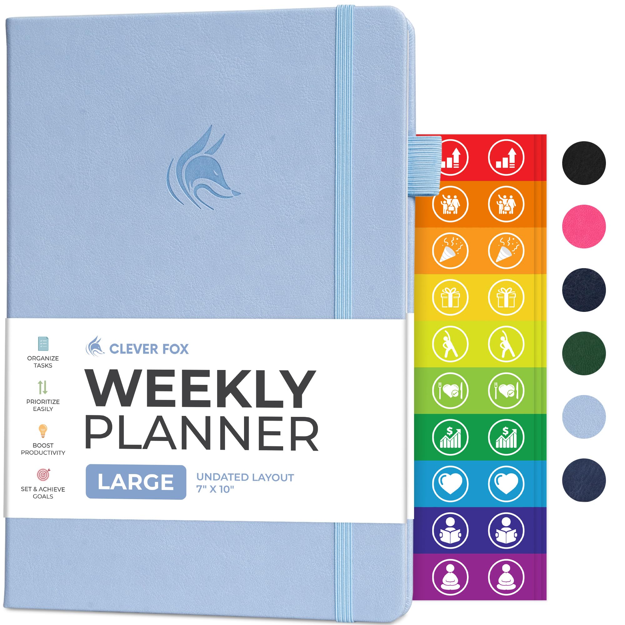 Clever Fox Planner – Undated Weekly & Monthly Planner for Productivity, Time Management & Goals – Organizer Journal – (Periwinkle, Smaller Than A4 (7" x 10")) — image 1