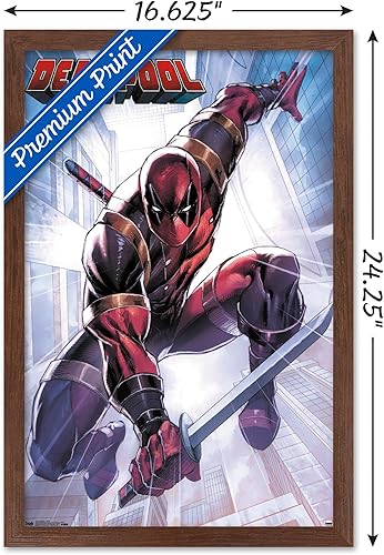 Miniatura 20 de Trends International Marvel Comics Deadpool - Póster de pared de ataque, 22.375 x 34 pulgadas, versión enmarcada en negro Versión enmarcada Barnwood