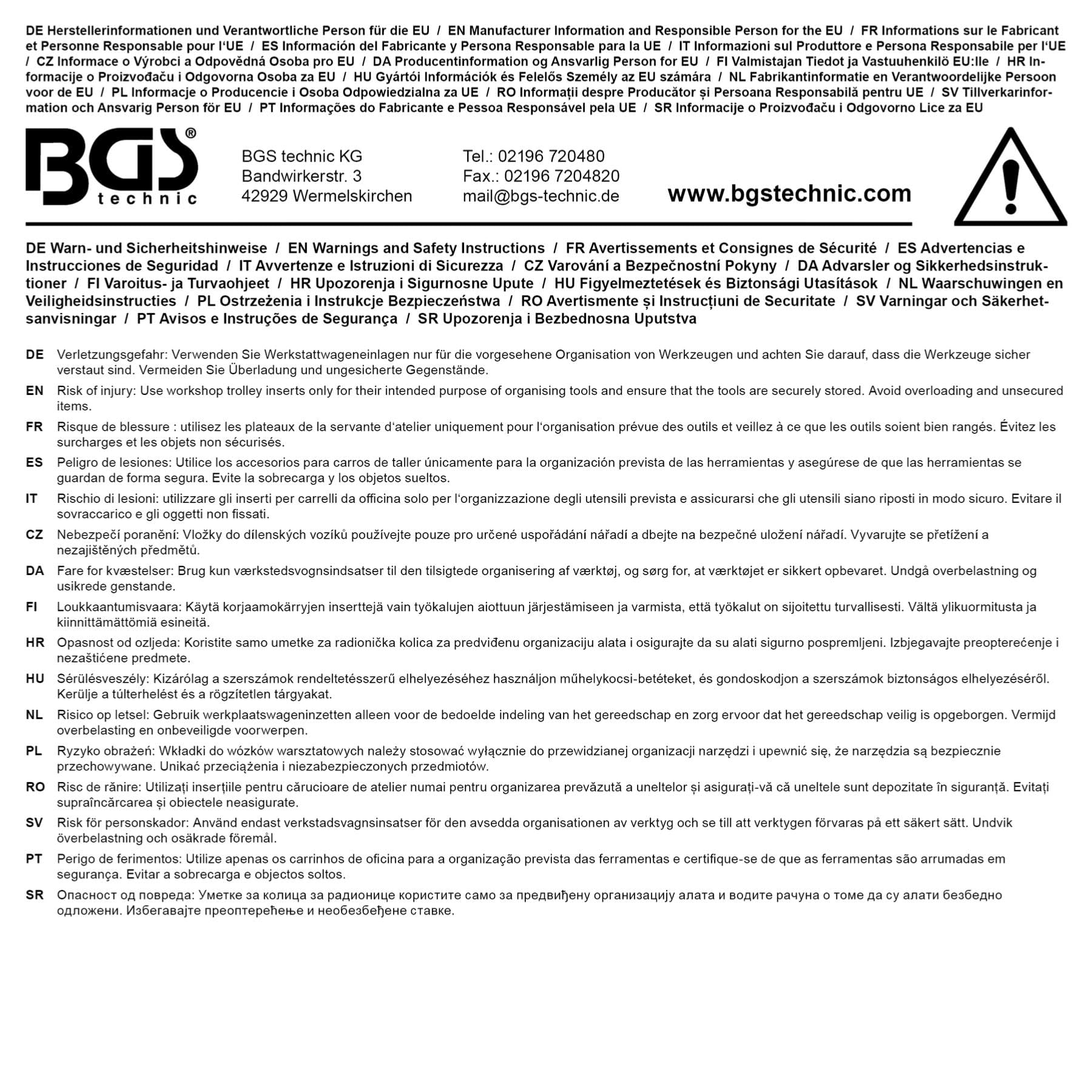 Wstawka do obsługi 1/3 zestaw narzędzi pomiarowych BGS PEŁNE TECHNICZNE
