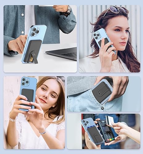 Miniatura 7 de SHANSHUI Soporte para tarjetas de teléfono, soporte ultra delgado de silicona para tarjetas de crédito de negocios, soporte de identificación para