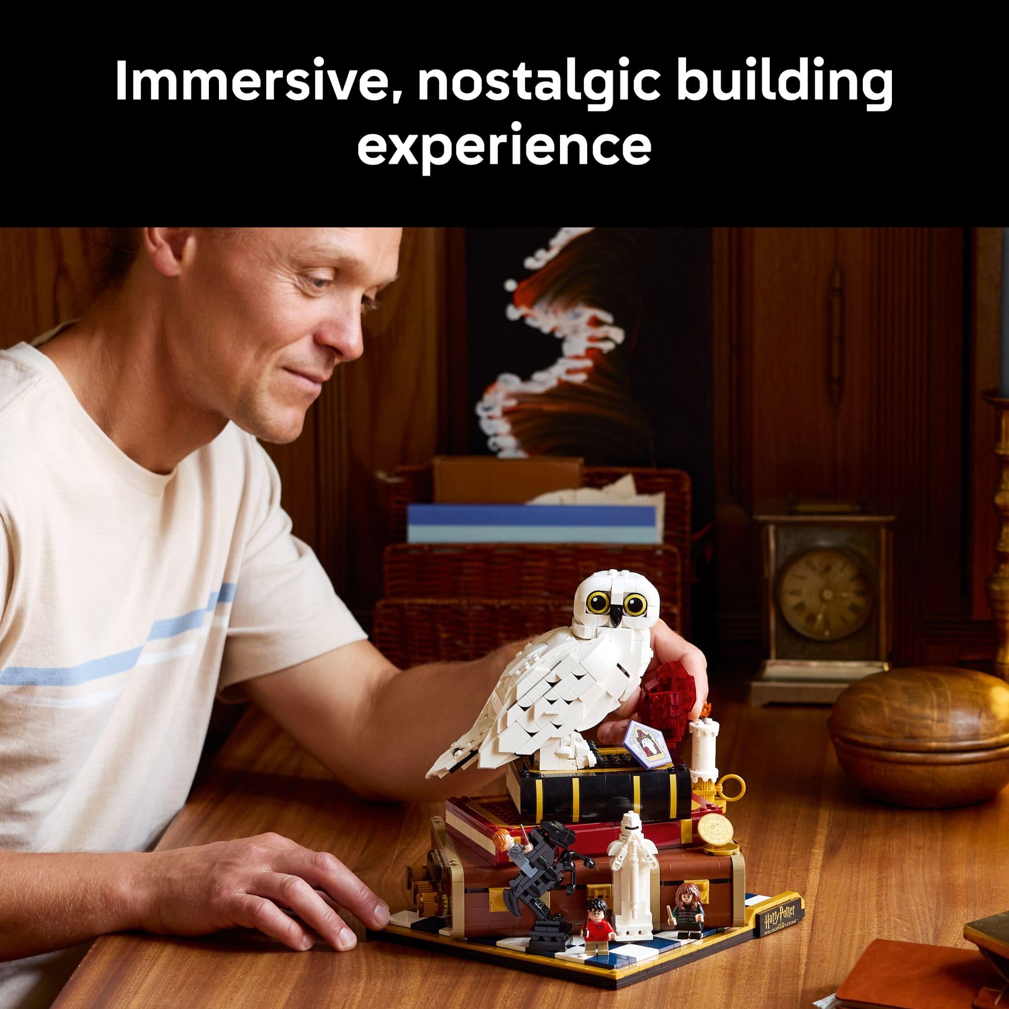 LEGO Harry Potter Sorcerer’s Stone – Collectors’ Edition Building Set for Adults - DIY Craft Kit for Women & Men, Ages 18+ - Buildable Hedwig & 3 Minifigures - Gift Idea for Birthdays - 76466