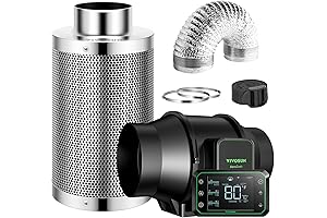 VIVOSUN 6 Inch Inline Duct Fan with GrowHub Smart Temperature Humidity Controller,...
