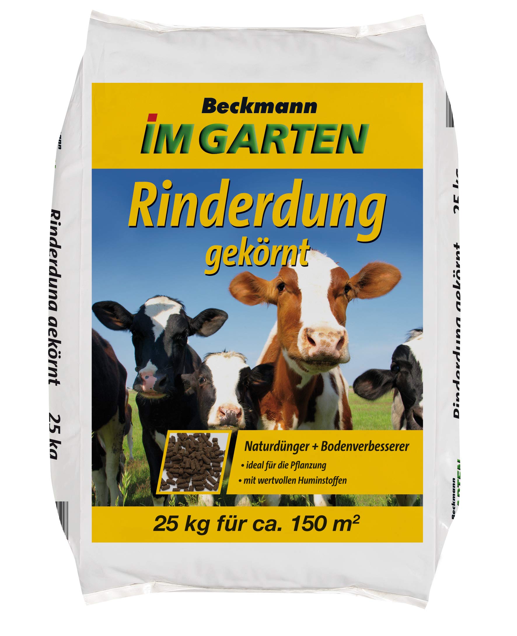 Beckmann Rinderdung gekörnt 25 kg Naturdünger – Bodenverbesserer Bodenaktivator