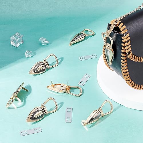 Miniatura 5 de WADORN 8 hebillas de cadena de metal para bolsa, 2 estilos de hebilla de clip lateral de metal con cierre de suspensión para bolso de mano, hebillas